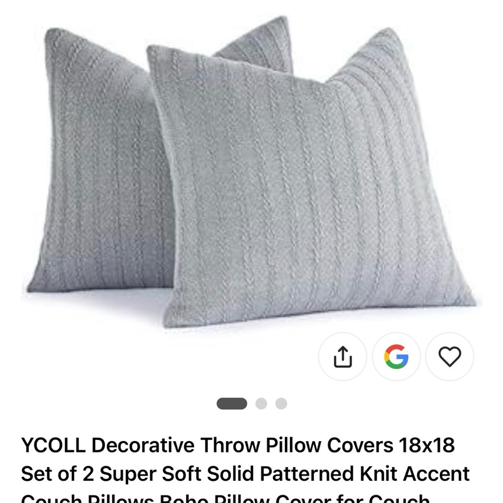 Gray Knit Accent Pillow Covers